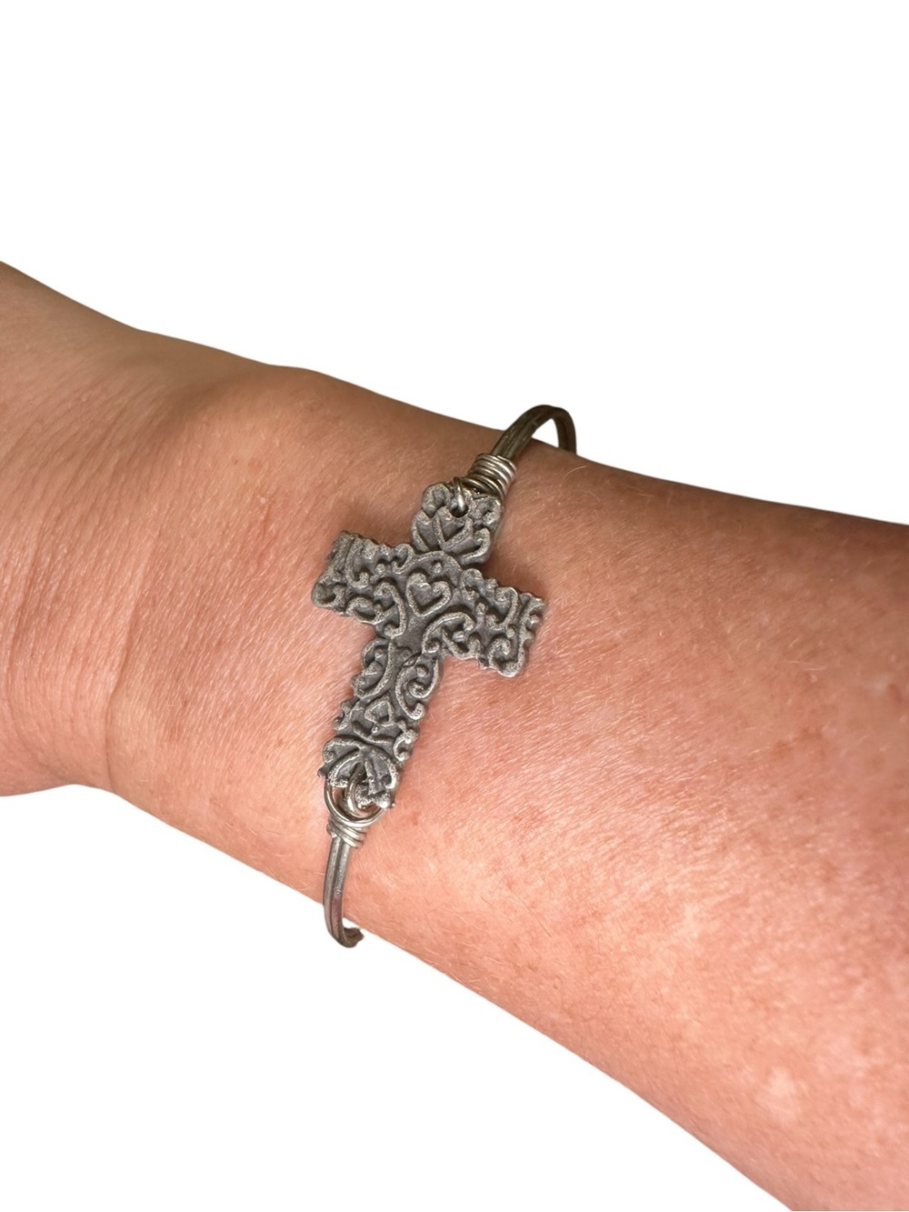 Cross Bangle Bracelet - Picture 2 of 5